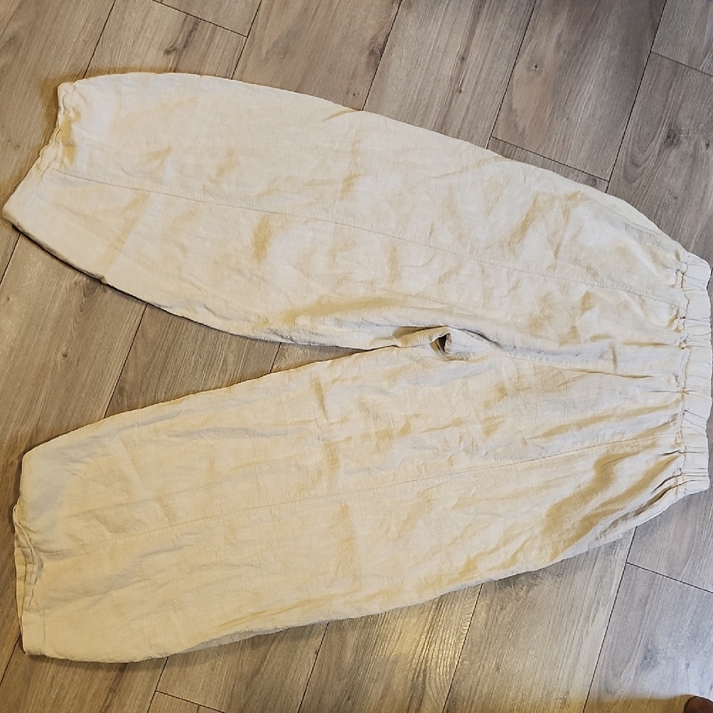 Iximo Womens Relaxed Jogger Pants in Light Beige- XL